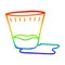 A creative rainbow gradient line drawing cartoon espresso shot