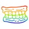 A creative rainbow gradient line drawing cartoon false teeth