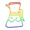 A creative rainbow gradient line drawing cartoon filter coffee maker