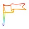 A creative rainbow gradient line drawing cartoon flag waving in wind