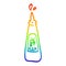 A creative rainbow gradient line drawing cartoon flea treatment bottle