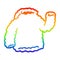 A creative rainbow gradient line drawing cartoon fleece hoody