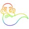 A creative rainbow gradient line drawing cartoon grumpy old man