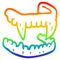 A creative rainbow gradient line drawing cartoon halloween fangs