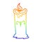 A creative rainbow gradient line drawing cartoon happy candle