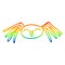 A creative rainbow gradient line drawing cartoon happy spider