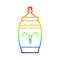 A creative rainbow gradient line drawing cartoon happy sports drink