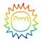 A creative rainbow gradient line drawing cartoon happy sunshine