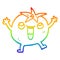 A creative rainbow gradient line drawing cartoon happy tomato