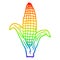 A creative rainbow gradient line drawing cartoon healthy corn