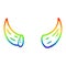 A creative rainbow gradient line drawing cartoon horns