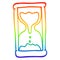 A creative rainbow gradient line drawing cartoon hourglass