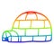 A creative rainbow gradient line drawing cartoon igloo