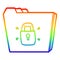 A creative rainbow gradient line drawing cartoon locked files