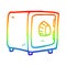 A creative rainbow gradient line drawing cartoon locked safe