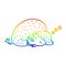 A creative rainbow gradient line drawing cartoon mammoth sleeping
