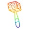 A creative rainbow gradient line drawing cartoon meat hammer