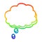 A creative rainbow gradient line drawing cartoon mind bubble