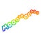 A creative rainbow gradient line drawing cartoon moo noise