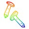 A creative rainbow gradient line drawing cartoon nails