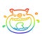 A creative rainbow gradient line drawing cartoon obnoxious pig