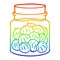 A creative rainbow gradient line drawing cartoon pickled onions