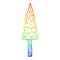 A creative rainbow gradient line drawing cartoon pine trees