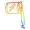 A creative rainbow gradient line drawing cartoon pouring soda can