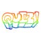 A creative rainbow gradient line drawing cartoon quiz symbol