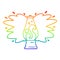 A creative rainbow gradient line drawing cartoon retro lava lamp