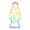 A creative rainbow gradient line drawing cartoon retro lava lamp