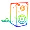 A creative rainbow gradient line drawing cartoon retro speaker