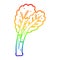 A creative rainbow gradient line drawing cartoon rhubarb