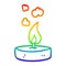 A creative rainbow gradient line drawing cartoon scented candle