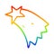A creative rainbow gradient line drawing cartoon shooting star