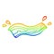 A creative rainbow gradient line drawing cartoon sizzling bacon