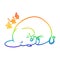 A creative rainbow gradient line drawing cartoon sleeping elephant