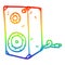 A creative rainbow gradient line drawing cartoon speaker box