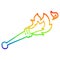 A creative rainbow gradient line drawing cartoon sports torch