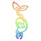 A creative rainbow gradient line drawing cartoon sprouting seedling