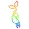 A creative rainbow gradient line drawing cartoon sprouting seedling