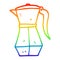 A creative rainbow gradient line drawing cartoon stove top espresso maker