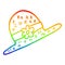 A creative rainbow gradient line drawing cartoon straw hat