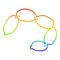A creative rainbow gradient line drawing cartoon string of sausages