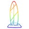 A creative rainbow gradient line drawing cartoon surf board