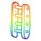 A creative rainbow gradient line drawing cartoon tall ladder