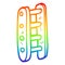 A creative rainbow gradient line drawing cartoon tall ladder