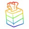 A creative rainbow gradient line drawing cartoon tissue box