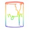 A creative rainbow gradient line drawing cartoon toxic waste