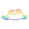 A creative rainbow gradient line drawing cartoon ugly frog